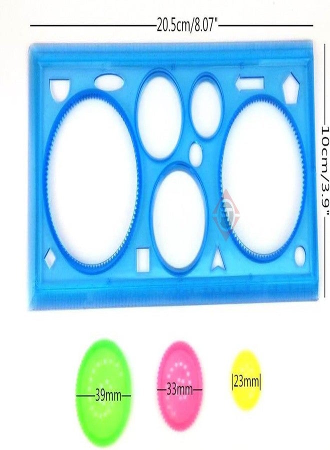 Firstly Mandala Design Stencil Geometric Ruler 2 pc with 1 Unicorn Multicolor Ten in One Ballpoint Pen for Kids|Spiral Drawing Kit Early Art Development Toy for Children - Image 2